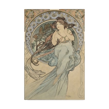 Alphonse Marie Mucha 'La Musique, 1898' Canvas Art,22x32